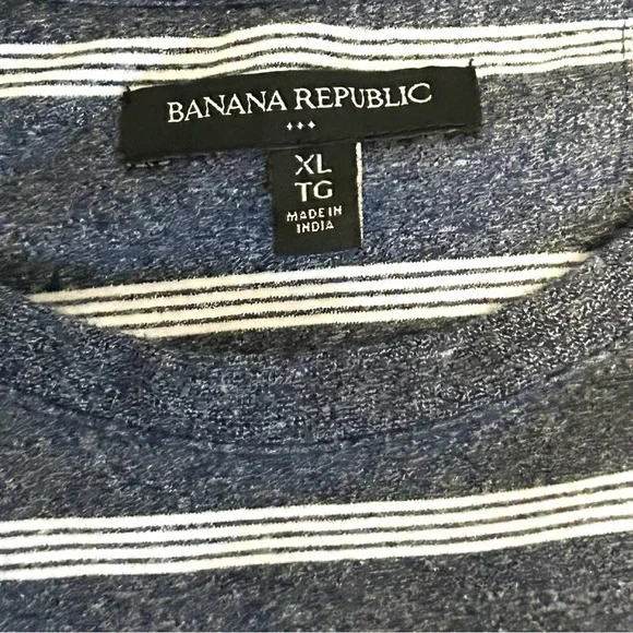 Crew Neck Jersey Preppy Navy Stripes Size XL - Picture 3 of 10